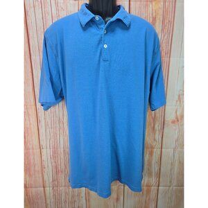 Peter Millar Collection Perfect Pique Polo Shirt 2XL Blue Cotton Blend